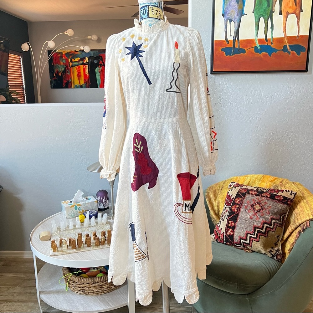 Stella nova handcrafted circus midi dress